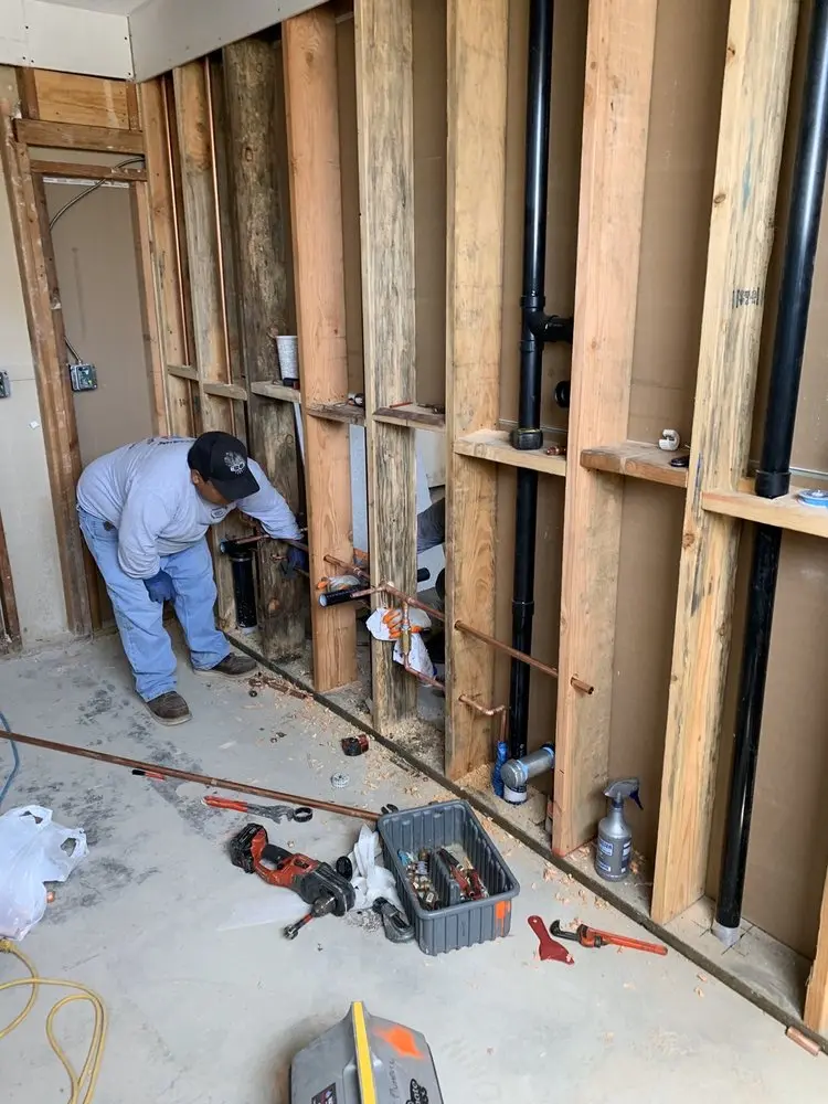 Commercial rough-in plumbing for Gas Line Repair in Belmont